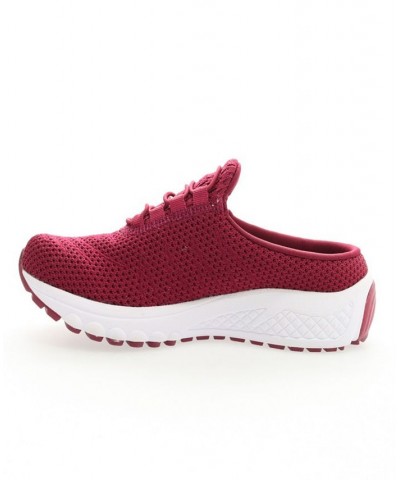 Women's Tour Knit Slide Slip On Sneakers Purple $41.98 Shoes