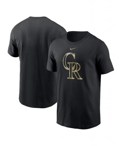 Men's Black Colorado Rockies Camo Logo Team T-shirt $24.74 T-Shirts