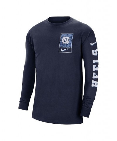 Men's Navy North Carolina Tar Heels Seasonal Max90 2-Hit Long Sleeve T-shirt $21.50 T-Shirts