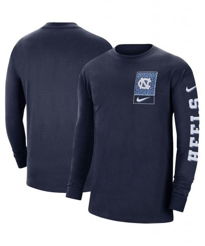 Men's Navy North Carolina Tar Heels Seasonal Max90 2-Hit Long Sleeve T-shirt $21.50 T-Shirts