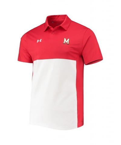 Men's Red, White Maryland Terrapins 2022 Blocked Coaches Performance Polo Shirt $42.63 Polo Shirts