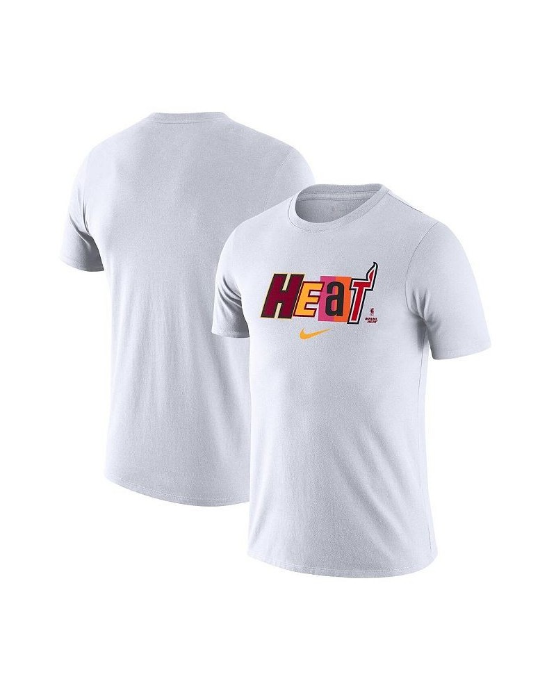 Men's White Miami Heat 2021/22 City Edition Essential Wordmark Collage T-shirt $17.64 T-Shirts