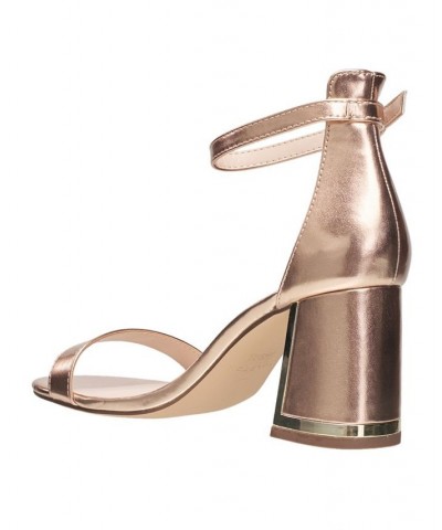 Women's Ankle Strap Dress Sandals Gold $40.18 Shoes