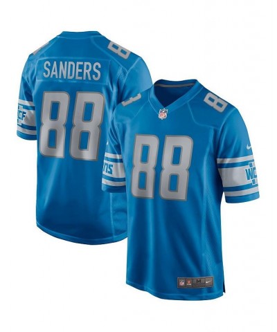 Men's Charlie Sanders Blue Detroit Lions Game Retired Player Jersey $70.00 Jersey