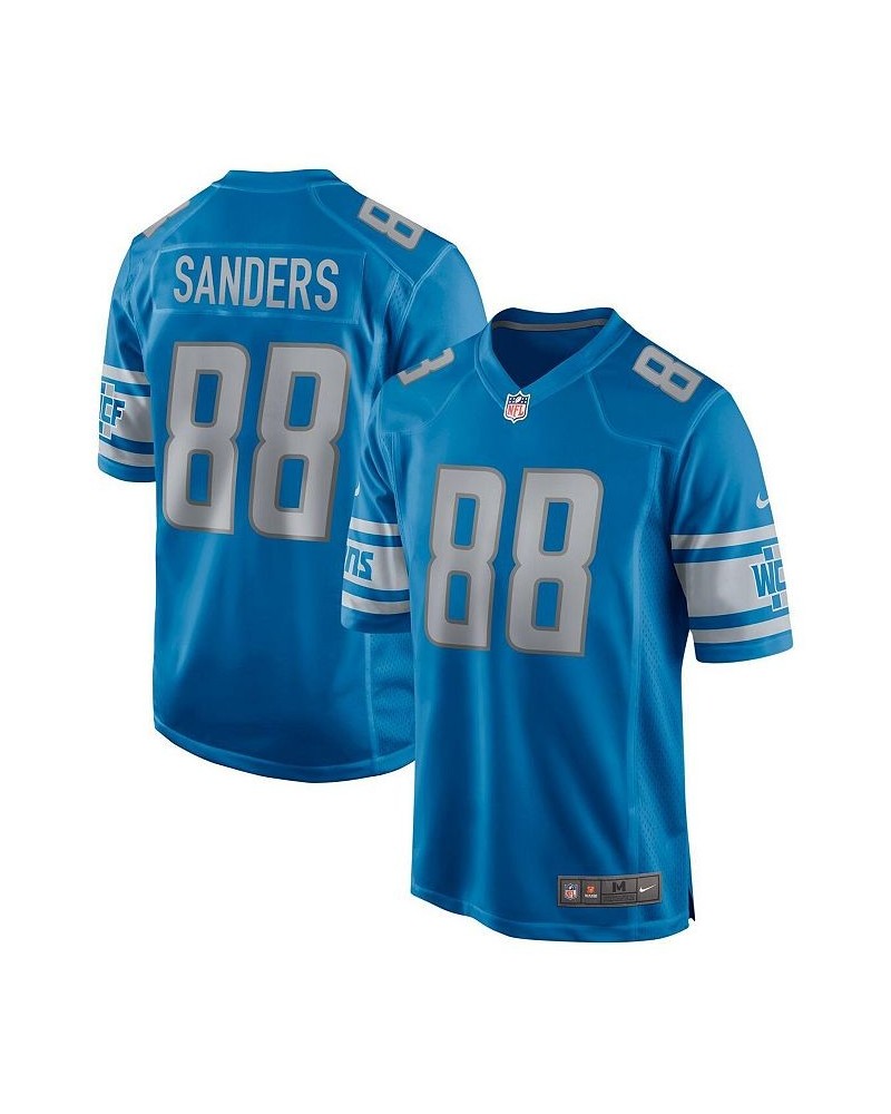 Men's Charlie Sanders Blue Detroit Lions Game Retired Player Jersey $70.00 Jersey