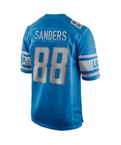 Men's Charlie Sanders Blue Detroit Lions Game Retired Player Jersey $70.00 Jersey