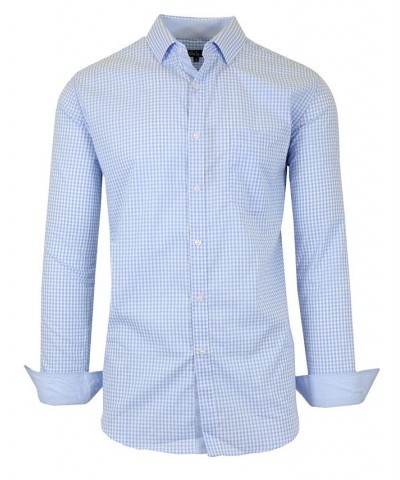 Men's Long Sleeve Gingham Dress Shirt PD03 $31.28 Shirts