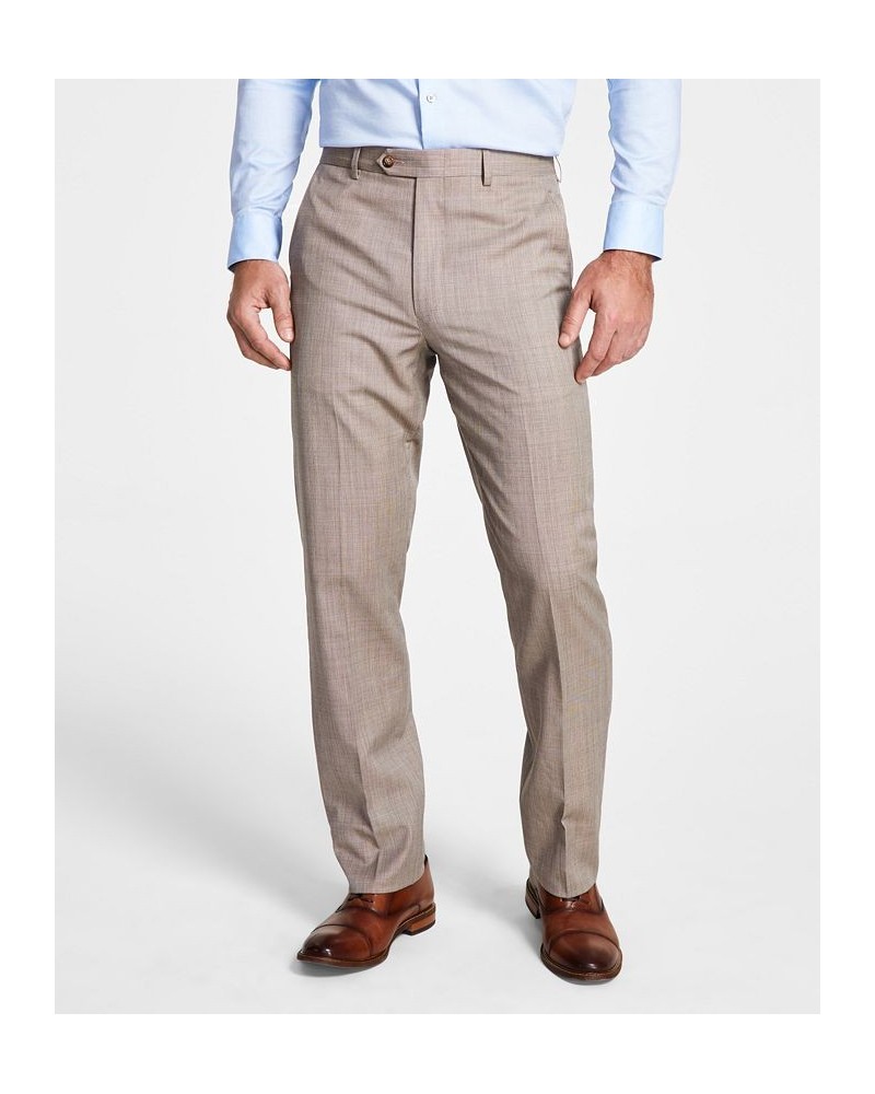 Men's Classic-Fit UltraFlex Stretch Plaid Suit Pants Tan/Beige $38.20 Suits