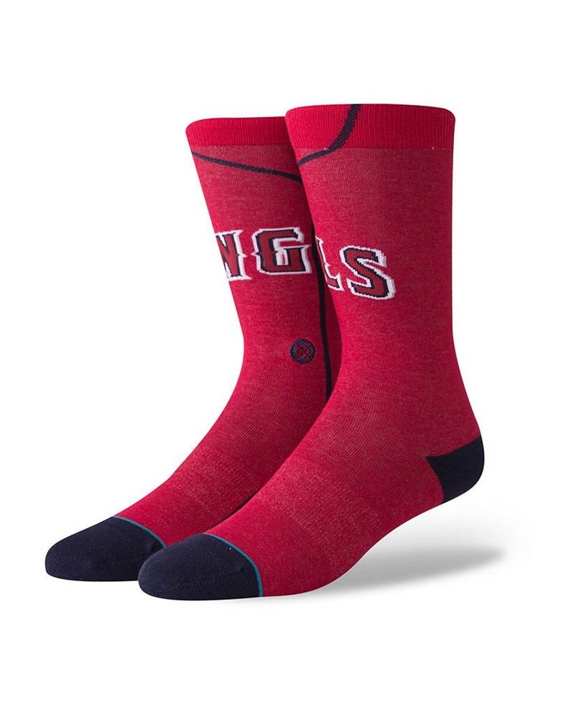 Men's Red Los Angeles Angels Alternate Jersey Crew Socks $14.83 Socks