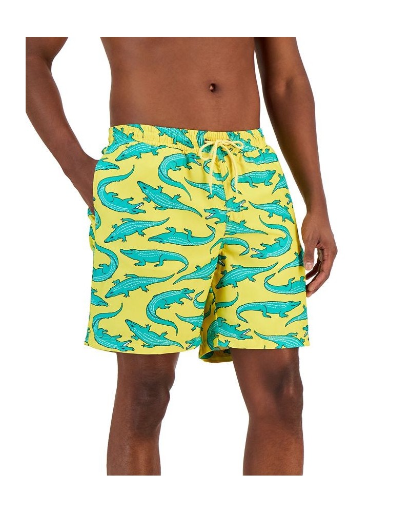 Men's Alligator Swim Trunks Yellow $12.50 Swimsuits