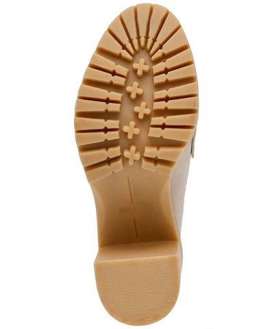 Jayjay Block-Heel Lug-Sole Penny Loafers Tan/Beige $37.13 Shoes