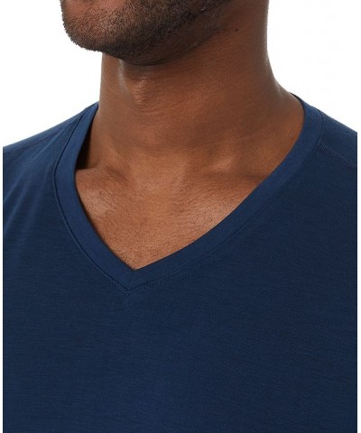 Men's Heat Plus V-Neck Long-Sleeve Thermal Shirt Blue $12.68 Pajama