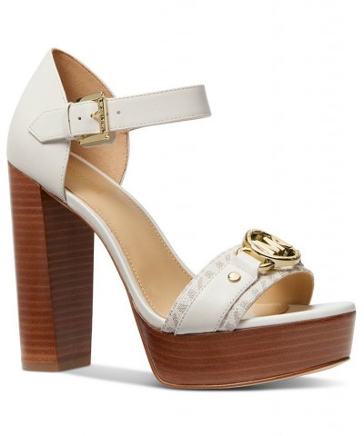 Women's Rory Ankle-Strap Platform Dress Sandals Tan/Beige $84.00 Shoes