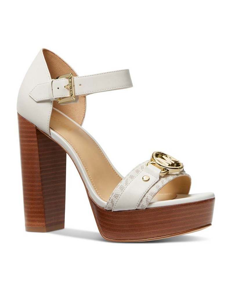 Women's Rory Ankle-Strap Platform Dress Sandals Tan/Beige $84.00 Shoes