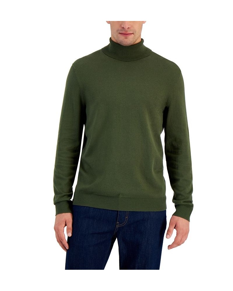 Men's Turtleneck Sweater Green $17.94 Sweaters