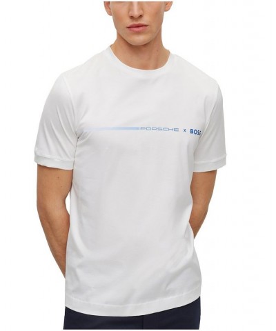 BOSS Men's Porsche Mercerized-Cotton Exclusive Branding T-shirt White $44.16 T-Shirts