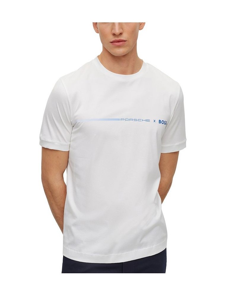 BOSS Men's Porsche Mercerized-Cotton Exclusive Branding T-shirt White $44.16 T-Shirts