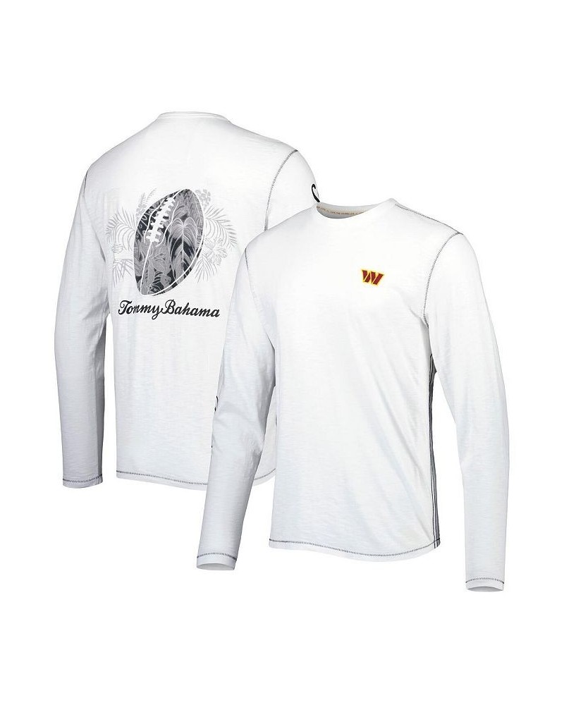 Men's White Washington Commanders Laces Out Billboard Long Sleeve T-shirt $49.20 T-Shirts