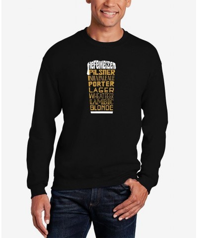 Men's Styles of Beer Word Art Crew Neck Sweatshirt Black $22.00 Sweatshirt