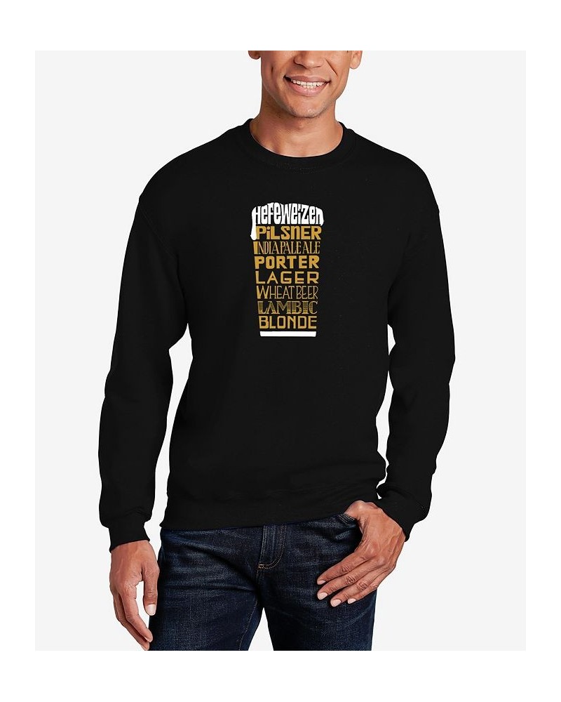 Men's Styles of Beer Word Art Crew Neck Sweatshirt Black $22.00 Sweatshirt