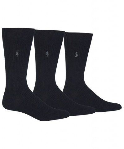 Men's 3 Pack Ribbed Dress Socks Black $19.72 Socks