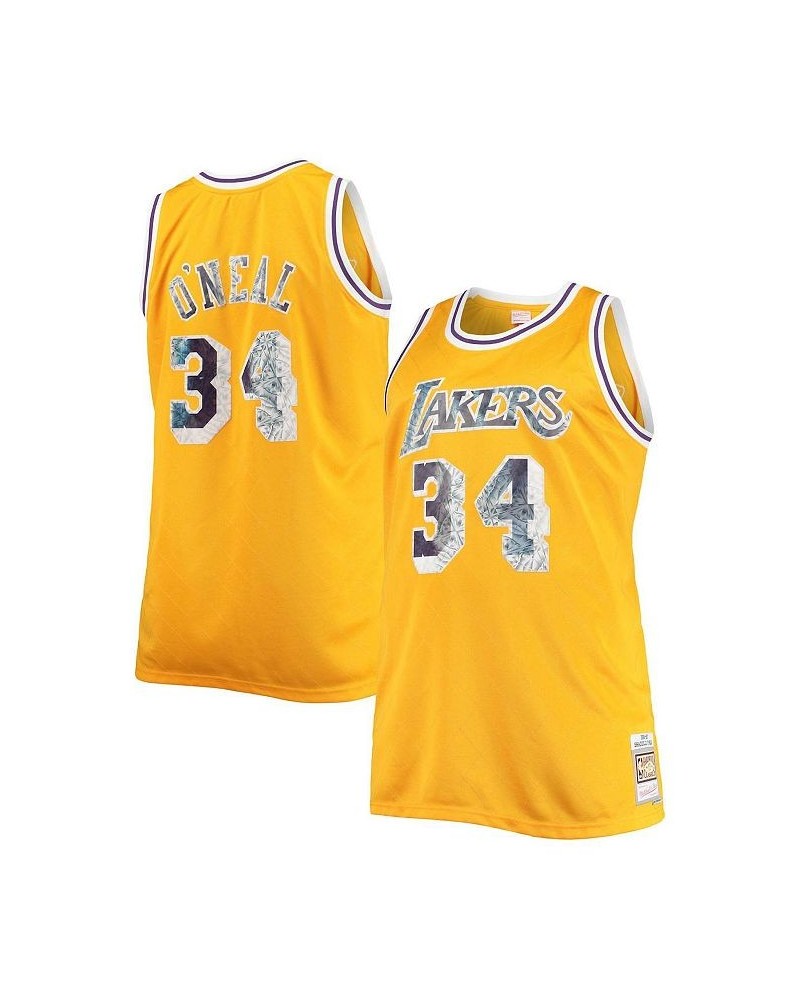 Men's Shaquille O'Neal Gold Los Angeles Lakers Big and Tall 1996-97 NBA 75th Anniversary Diamond Swingman Jersey $74.00 Jersey