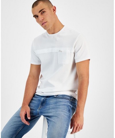 Men's Pop Taped Embroidered Logo Graphic Pocket T-Shirt White $21.28 T-Shirts