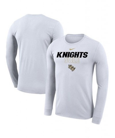 Men's White UCF Knights On Court Bench Long Sleeve T-shirt $22.50 T-Shirts