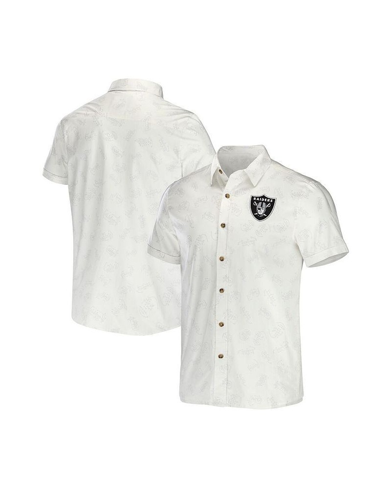 Men's NFL x Darius Rucker Collection by White Las Vegas Raiders Woven Button-Up T-shirt $28.42 Shirts