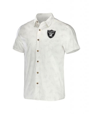 Men's NFL x Darius Rucker Collection by White Las Vegas Raiders Woven Button-Up T-shirt $28.42 Shirts