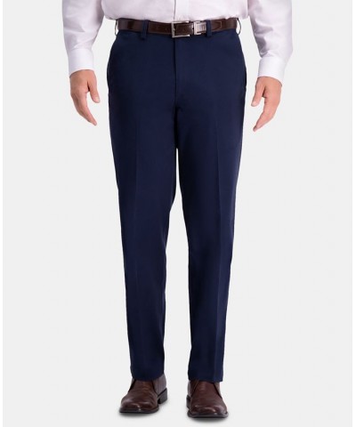 Men's Premium Comfort Khaki Classic-Fit 2-Way Stretch Wrinkle Resistant Flat Front Stretch Casual Pants Blue $22.00 Pants