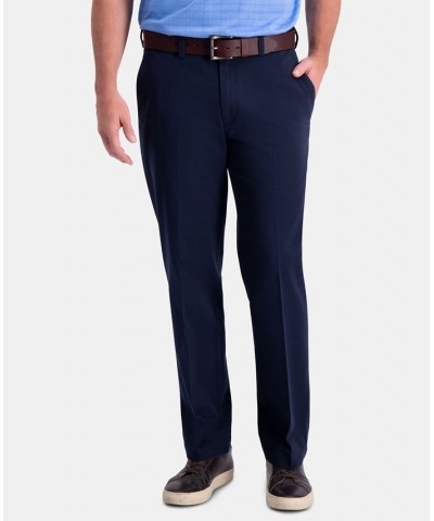 Men's Premium Comfort Khaki Classic-Fit 2-Way Stretch Wrinkle Resistant Flat Front Stretch Casual Pants Blue $22.00 Pants