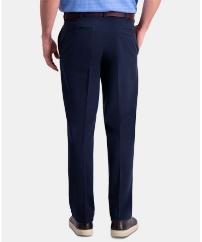 Men's Premium Comfort Khaki Classic-Fit 2-Way Stretch Wrinkle Resistant Flat Front Stretch Casual Pants Blue $22.00 Pants