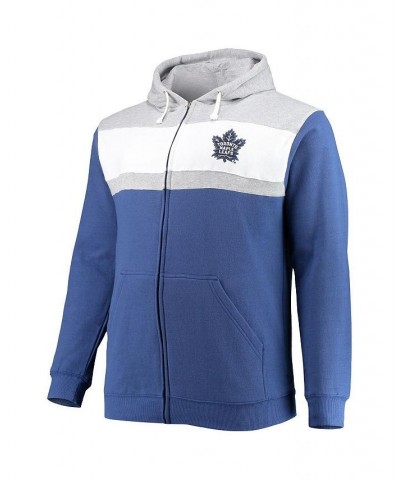 Men's Auston Matthews Blue Toronto Maple Leafs Big and Tall Colorblock Full-Zip Hoodie $38.25 Sweatshirt