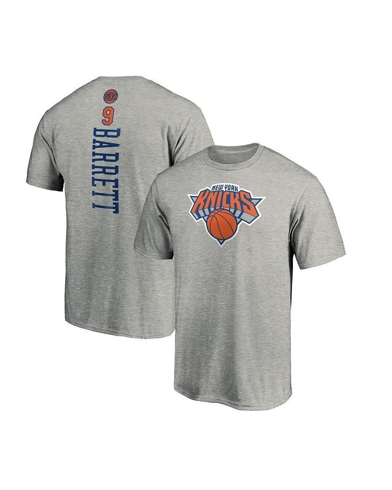 Men's Branded RJ Barrett Heathered Gray New York Knicks Playmaker Name and Number T-shirt $14.96 T-Shirts