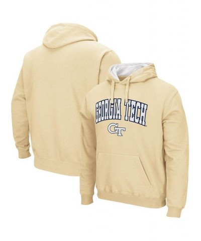 Men's Gold Georgia Tech Yellow Jackets Arch and Logo Pullover Hoodie $25.85 Sweatshirt