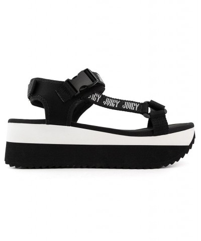 Women's Izora Flatform Sandals Black $26.00 Shoes