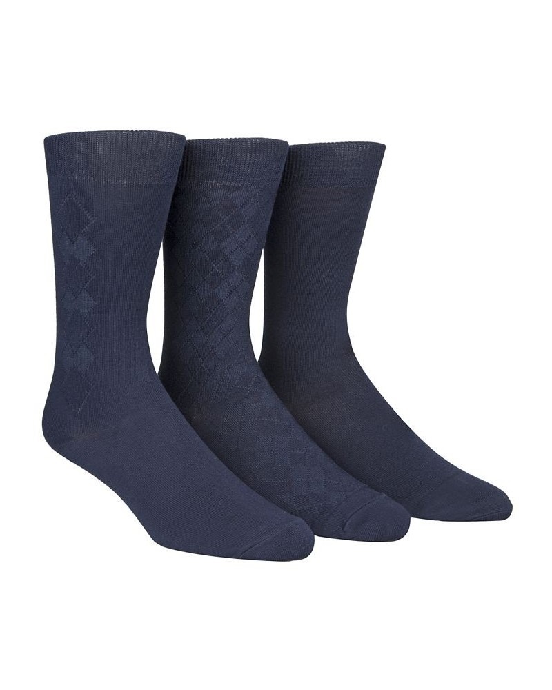 Men's Socks, Rayon Dress Men's Socks 3 Pack Blue $8.84 Socks