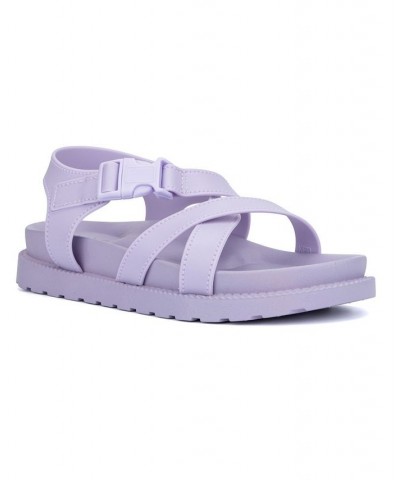 Women's Tessa Buckle Sandals Purple $33.00 Shoes