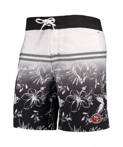 Men's Black San Francisco 49ers Island Volley Swim Shorts $25.37 Swimsuits