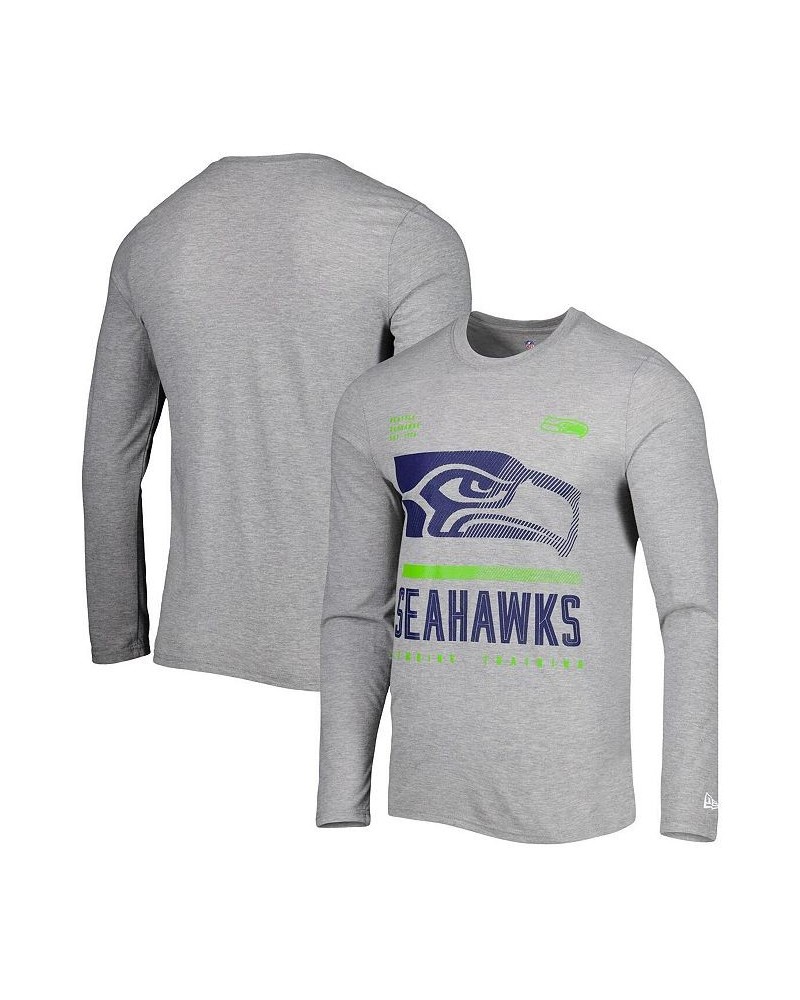 Men's Heathered Gray Seattle Seahawks Combine Authentic Red Zone Long Sleeve T-shirt $19.79 T-Shirts