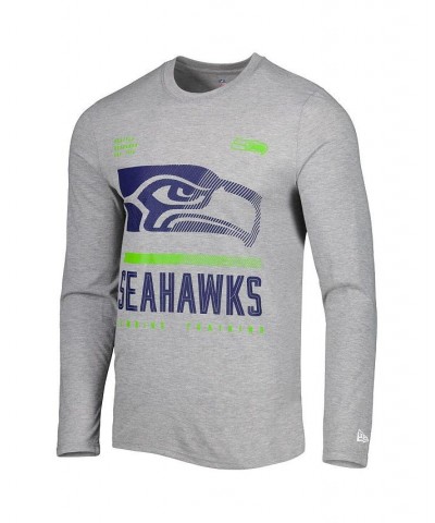 Men's Heathered Gray Seattle Seahawks Combine Authentic Red Zone Long Sleeve T-shirt $19.79 T-Shirts