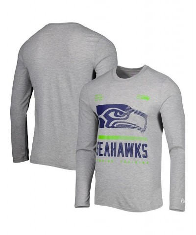 Men's Heathered Gray Seattle Seahawks Combine Authentic Red Zone Long Sleeve T-shirt $19.79 T-Shirts