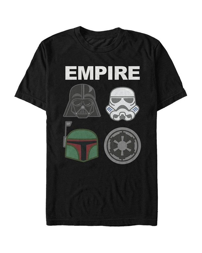 Star Wars Men's Classic Empire Helmet Logos Short Sleeve T-Shirt Black $15.05 T-Shirts