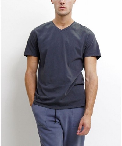 TMV002CJ Mens Cotton Jersey Short-Sleeve V-Neck T-Shirt Gray $25.76 T-Shirts