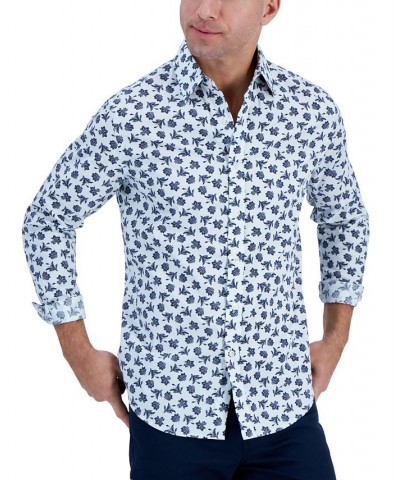 Men's Long-Sleeve Alluna Floral Shirt Blue $17.02 Shirts