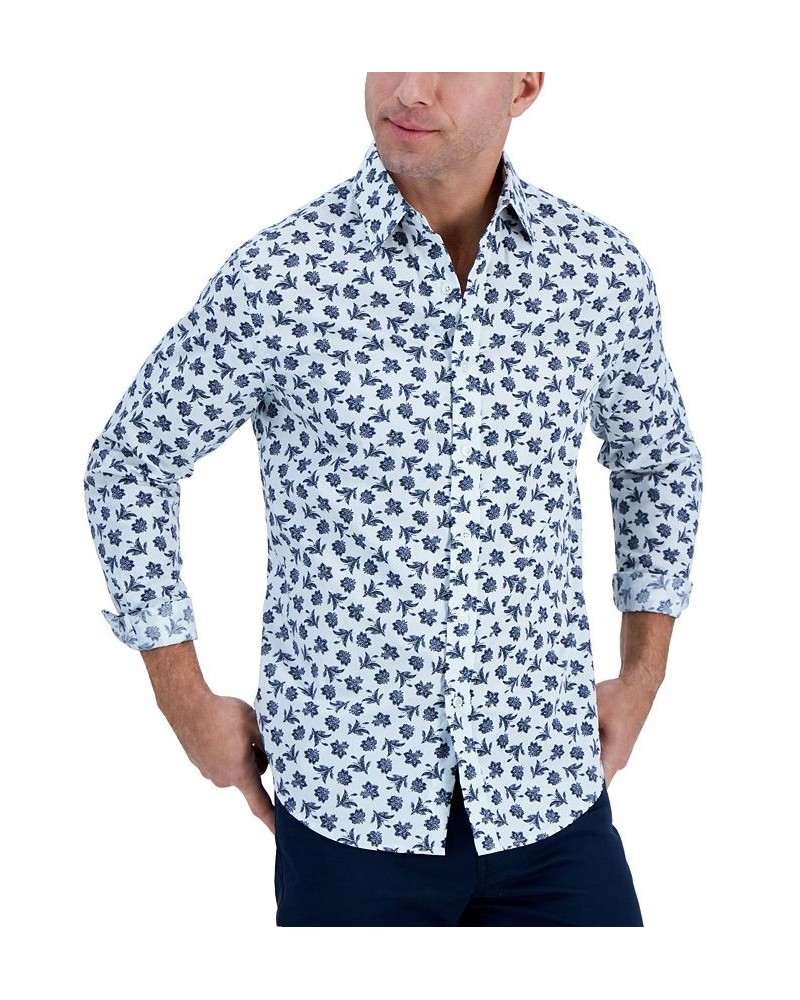 Men's Long-Sleeve Alluna Floral Shirt Blue $17.02 Shirts