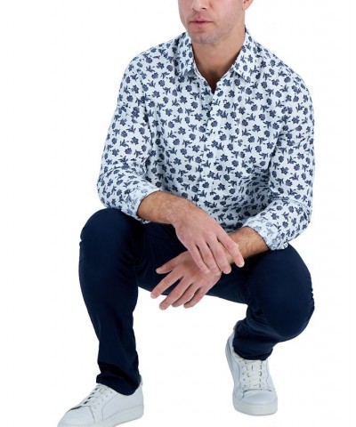 Men's Long-Sleeve Alluna Floral Shirt Blue $17.02 Shirts