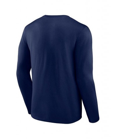 Men's Branded Navy Notre Dame Fighting Irish Double Time 2-Hit Long Sleeve T-shirt $22.50 T-Shirts