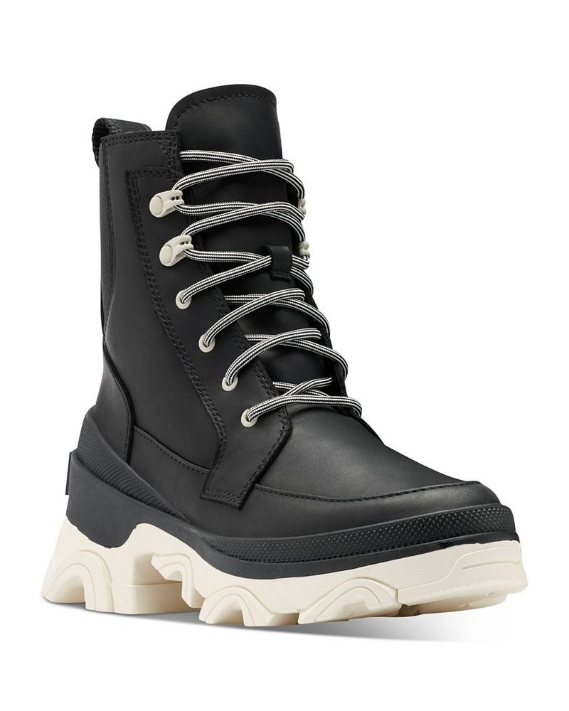 Women's Brex Lug Sole Lace-Up Boots Black $43.97 Shoes